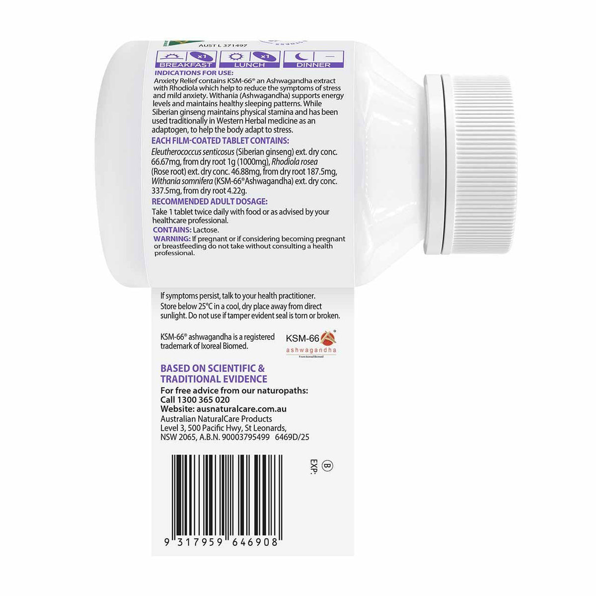 Australian NaturalCare Anxiety Relief 60 tabs 