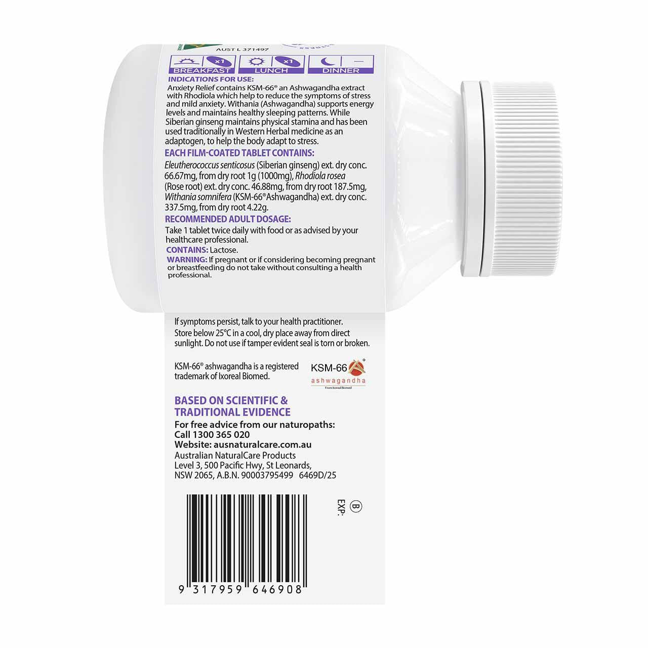 Australian NaturalCare Anxiety Relief 60 tabs 