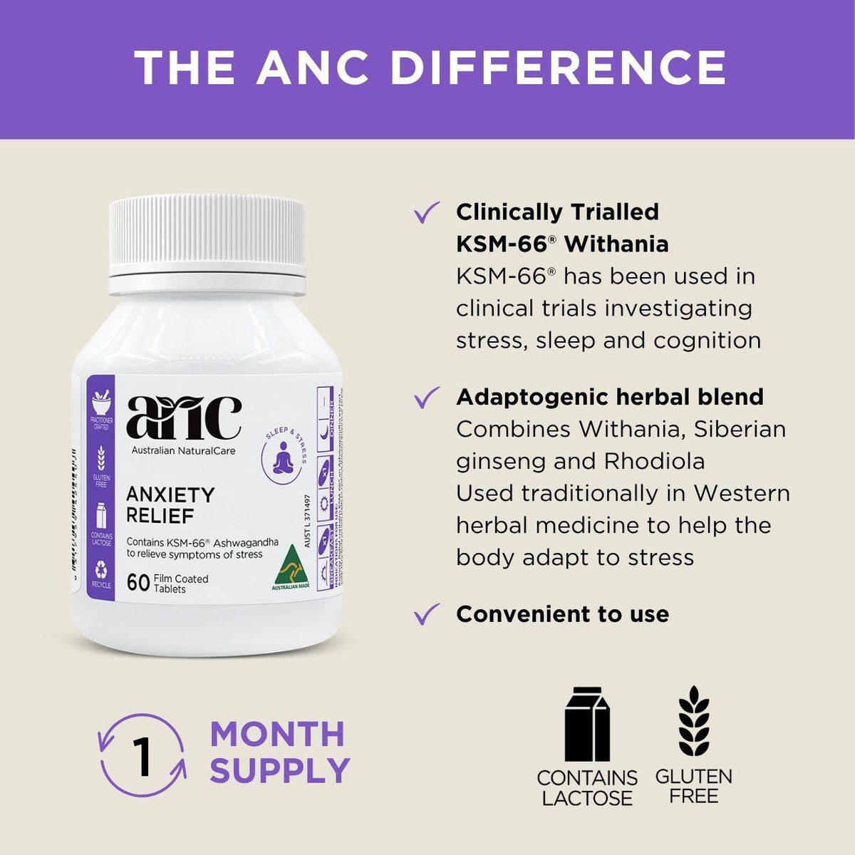 Australian NaturalCare Anxiety Relief 60 tabs 