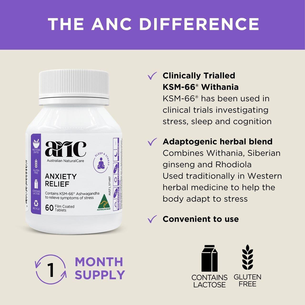 Australian NaturalCare Anxiety Relief 60 tabs 