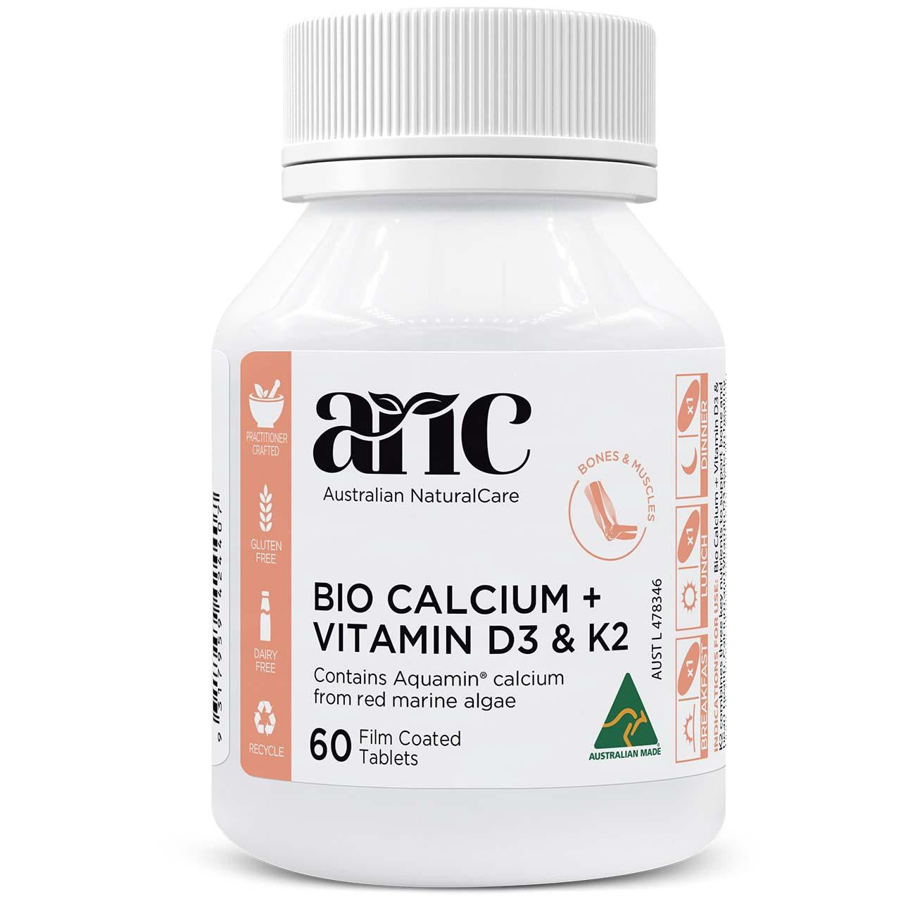 Australian NaturalCare Bio Calcium + Vitamin D3 & K2 60 tabs 