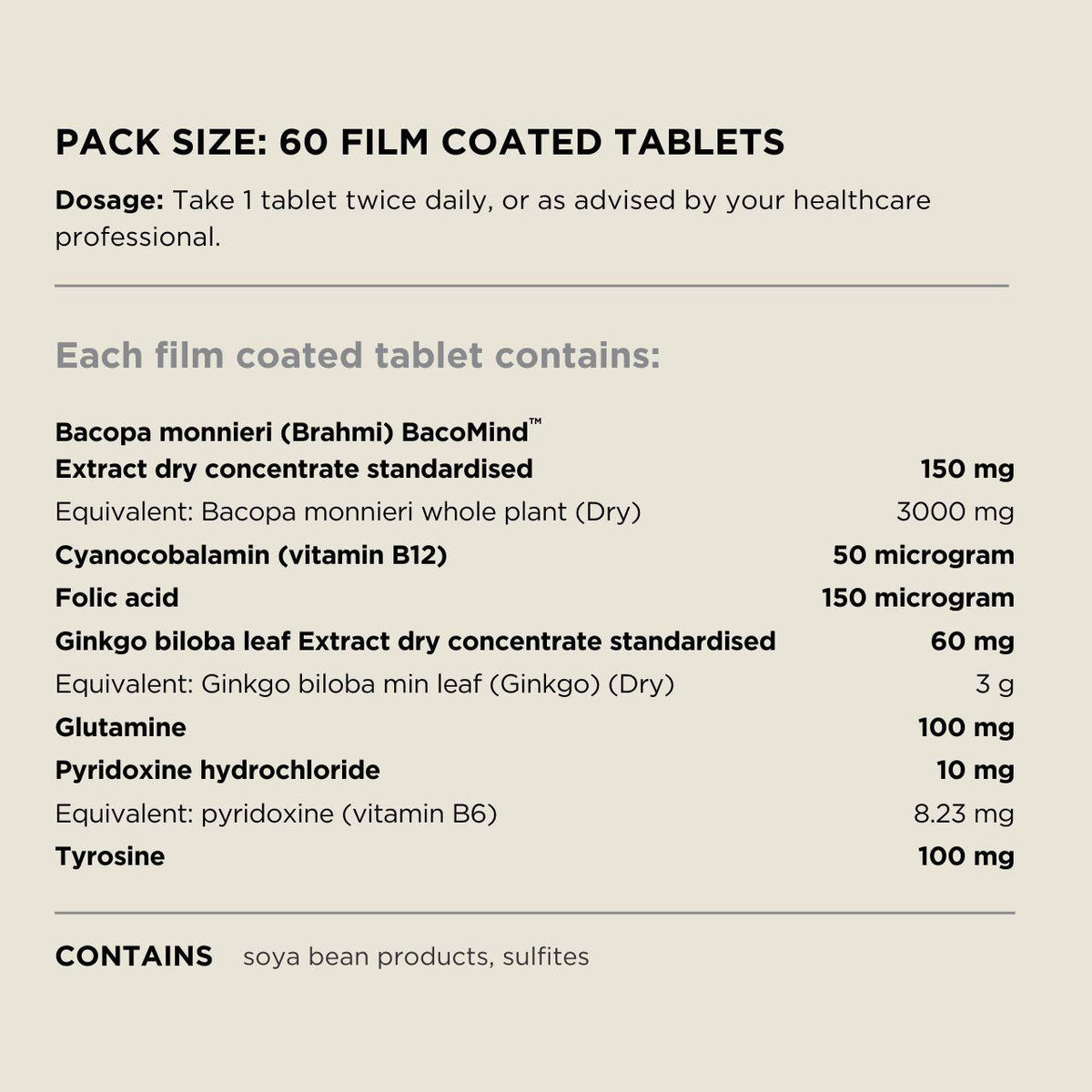 Australian NaturalCare Brain and Memory Boost 60 tabs 