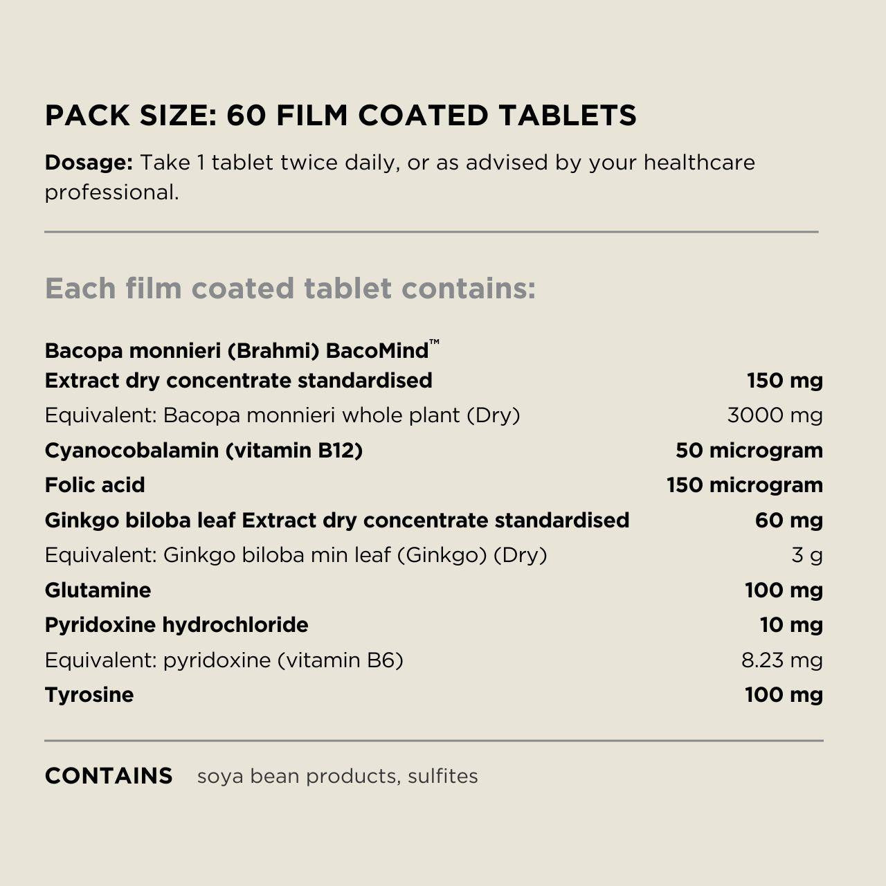 Australian NaturalCare Brain and Memory Boost 60 tabs 