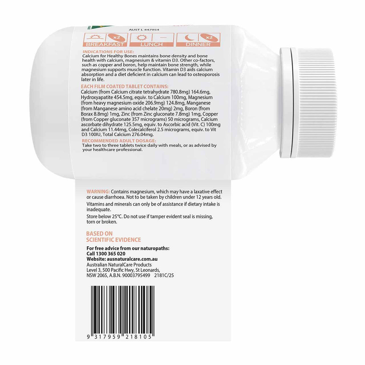 Australian NaturalCare Calcium for Healthy Bones 90 tabs 