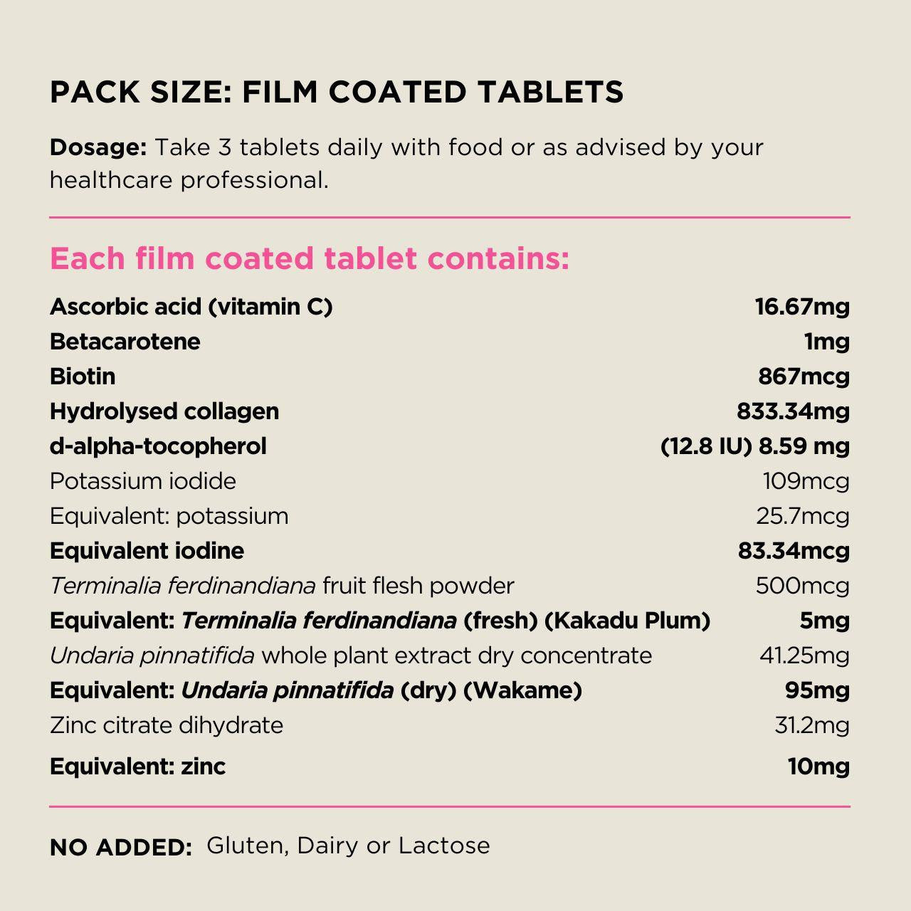 Australian NaturalCare Collagen Hair Skin & Nails 60 tabs 