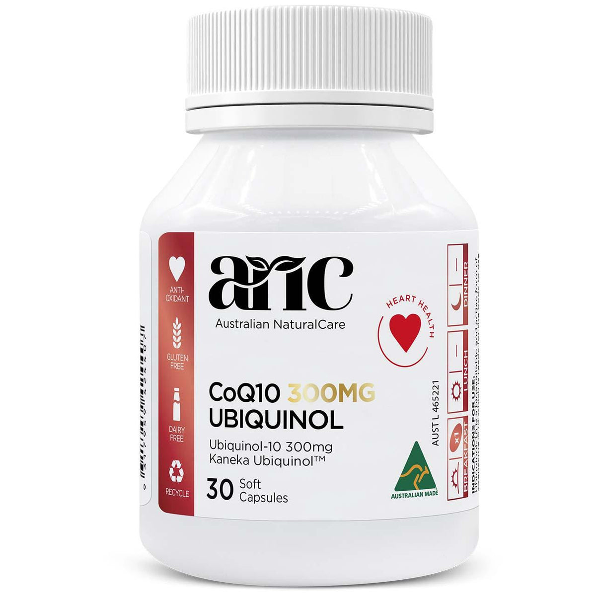 Australian NaturalCare CoQ10 300MG Ubiquinol 30 caps 