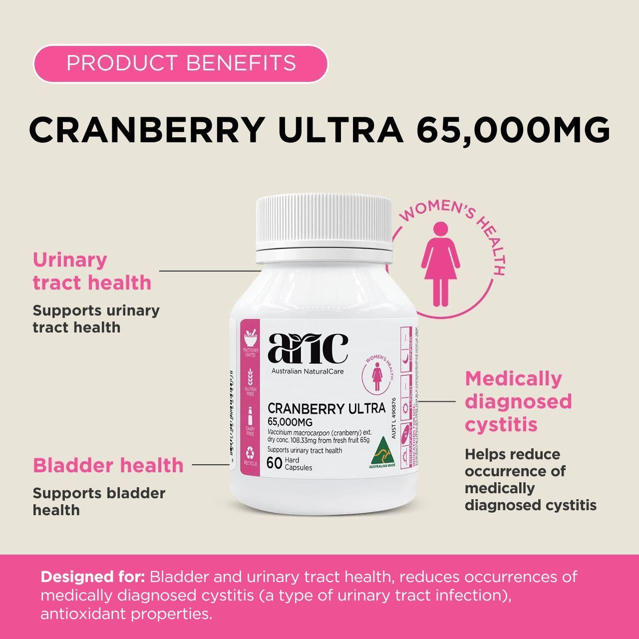 Australian NaturalCare Cranberry Ultra 65,000mg 60 caps 
