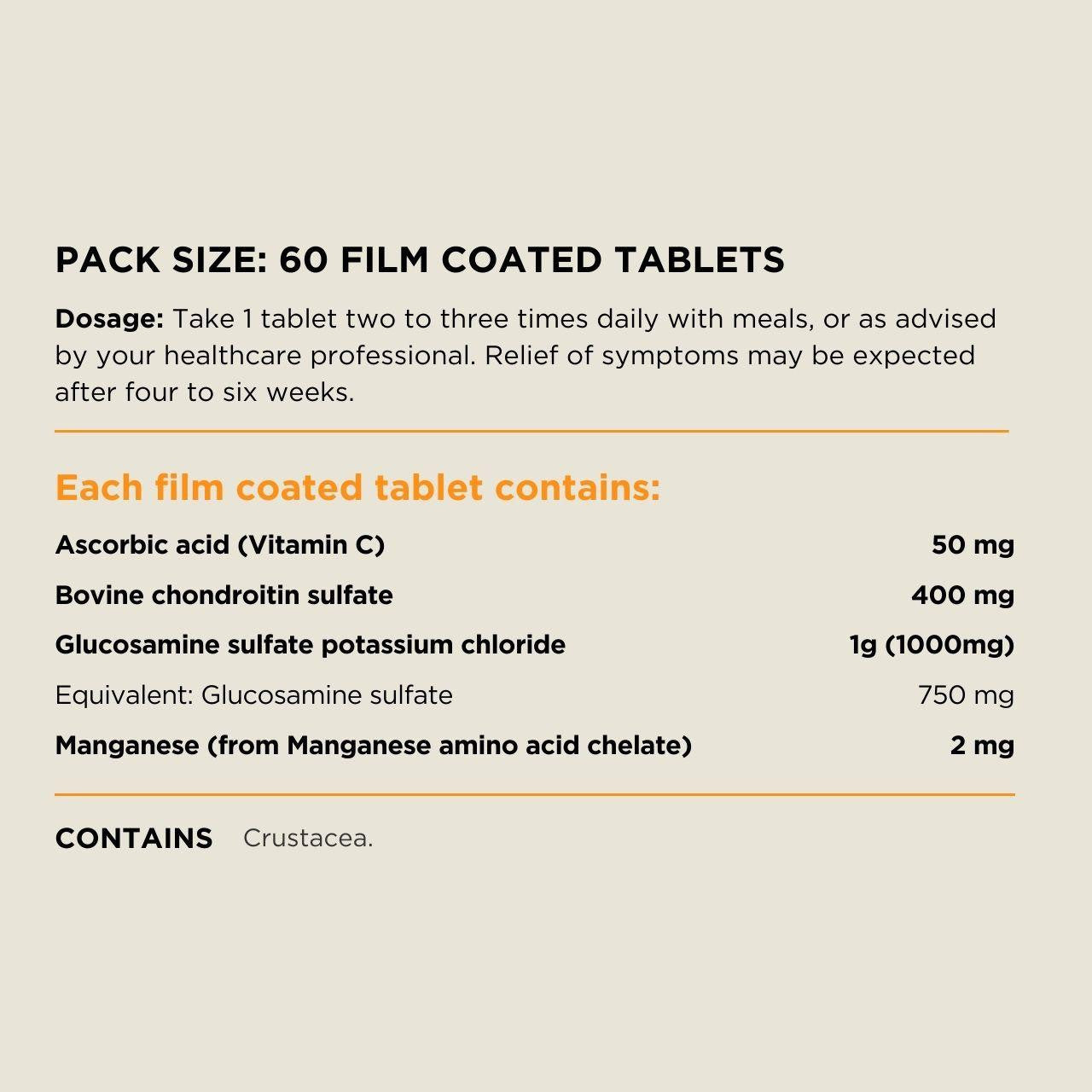 Australian NaturalCare Flexicare Glucosamine and Chondroitin 60 tabs 