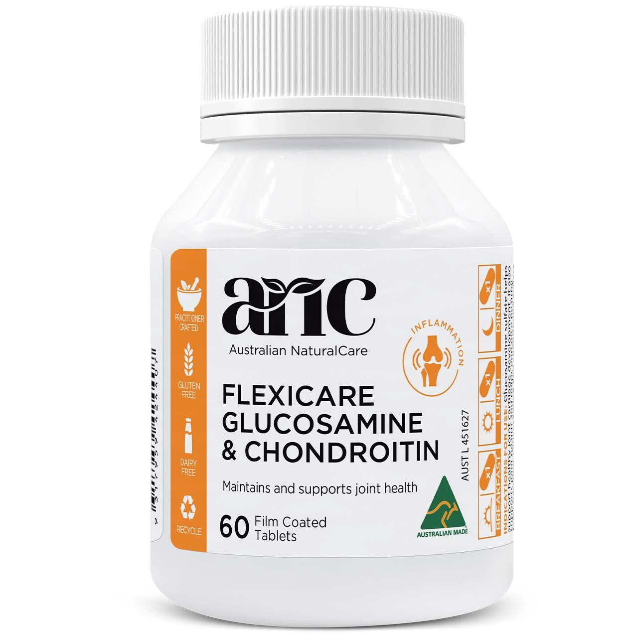 Australian NaturalCare Flexicare Glucosamine and Chondroitin 60 tabs 