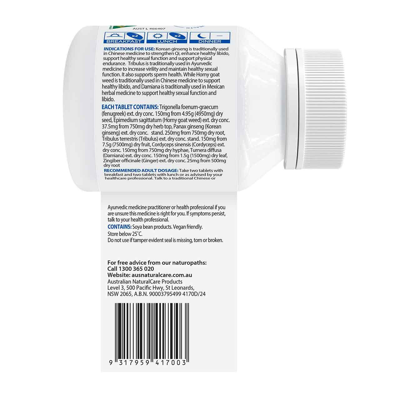 Australian NaturalCare Libido Max for Men 60 tabs 