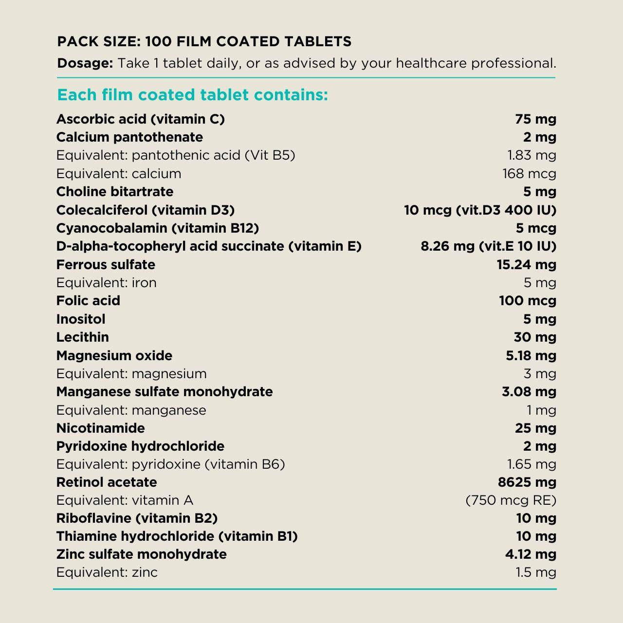 Australian NaturalCare Multi Vitamins & Minerals 100 tabs 