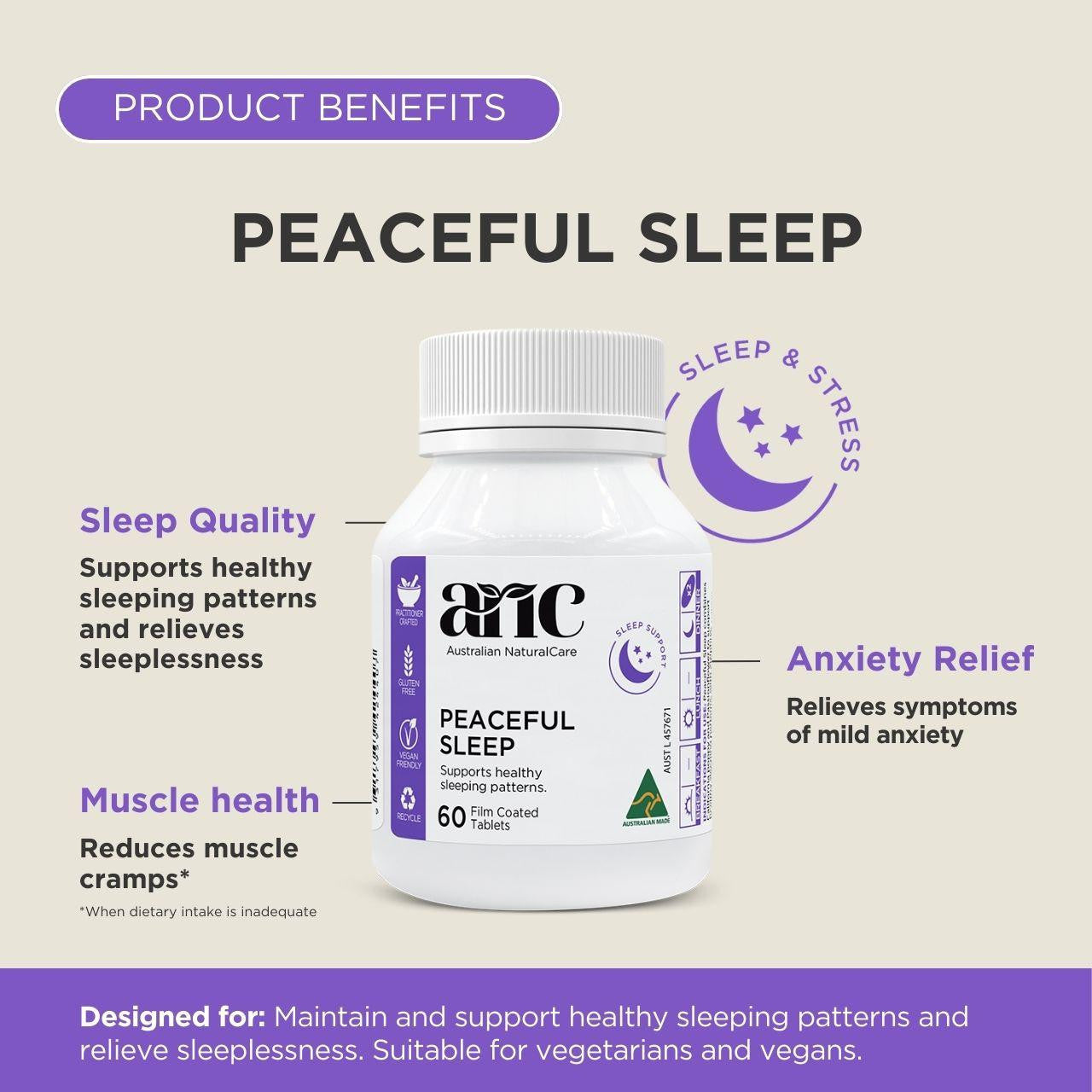 Australian NaturalCare Peaceful Sleep 60 tabs 