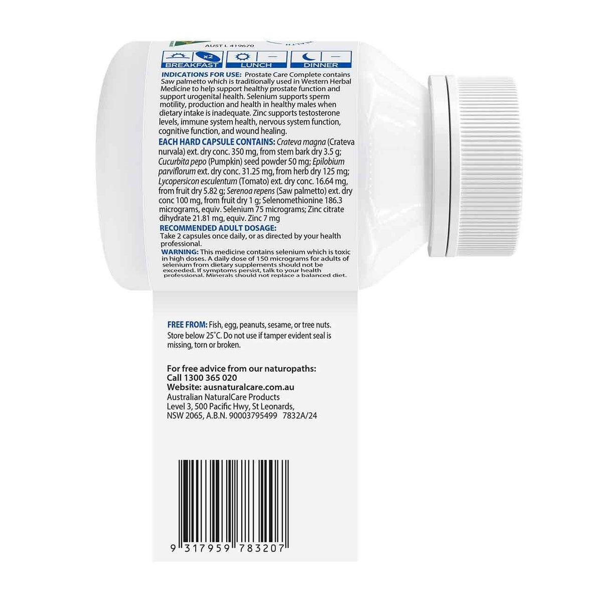 Australian NaturalCare Prostate Care Complete 60 caps 