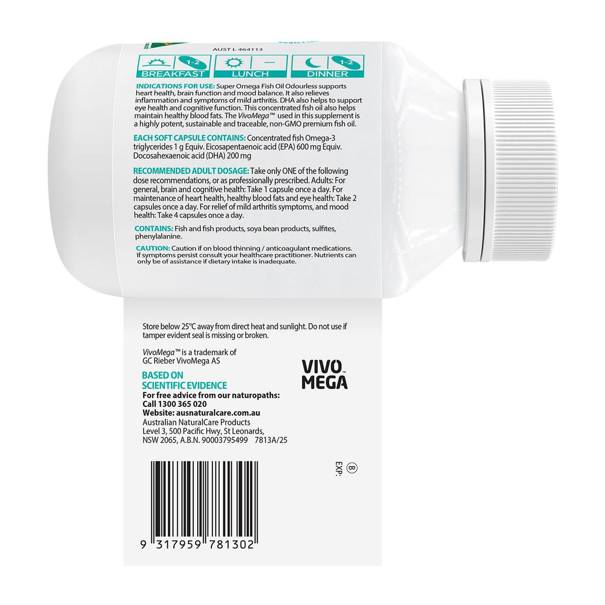 Australian NaturalCare Super Omega Fish Oil Odourless 90 caps 
