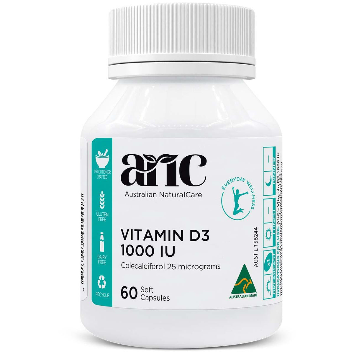 Australian NaturalCare Vitamin D3 1000IU 60 caps 