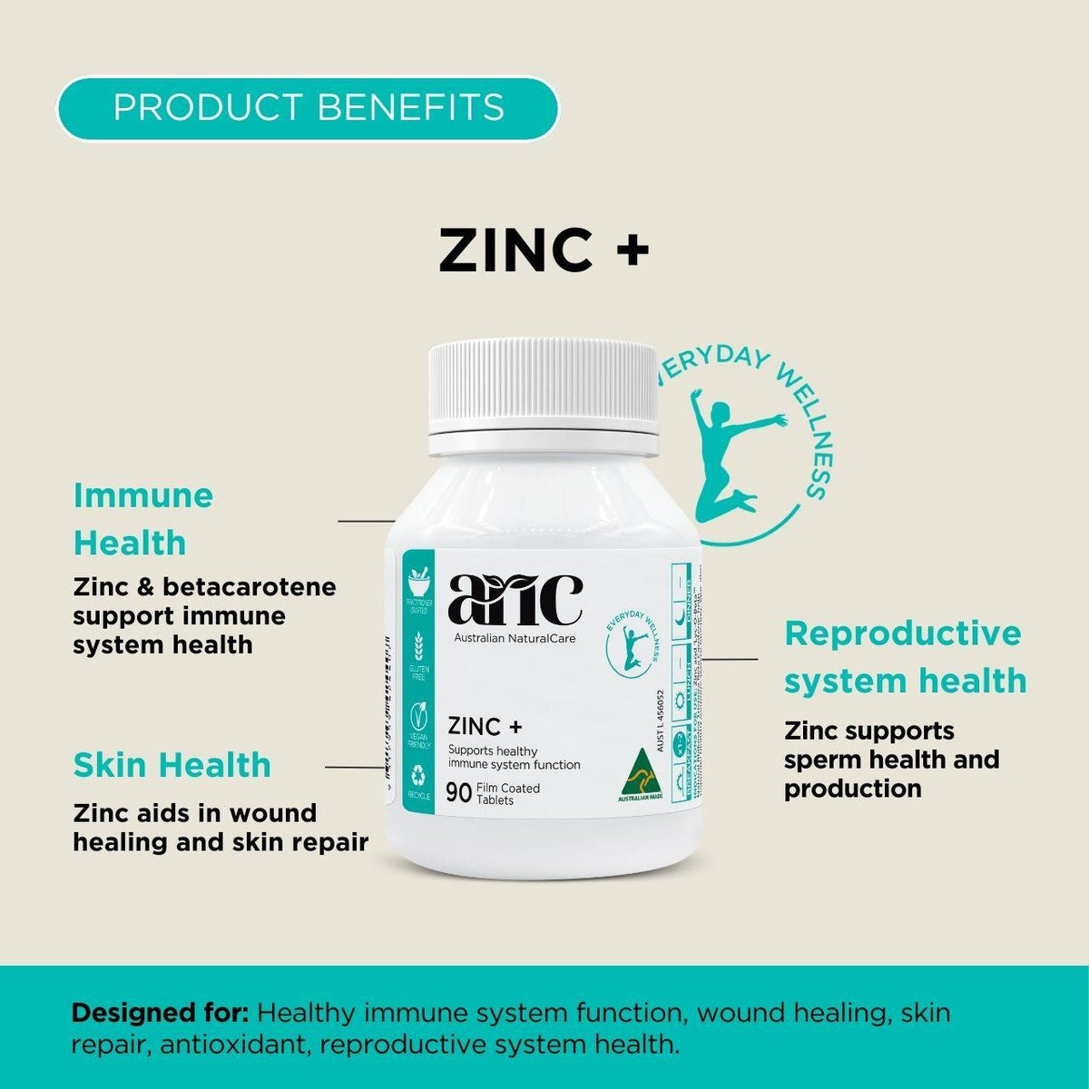Australian NaturalCare Zinc + 90 tabs 