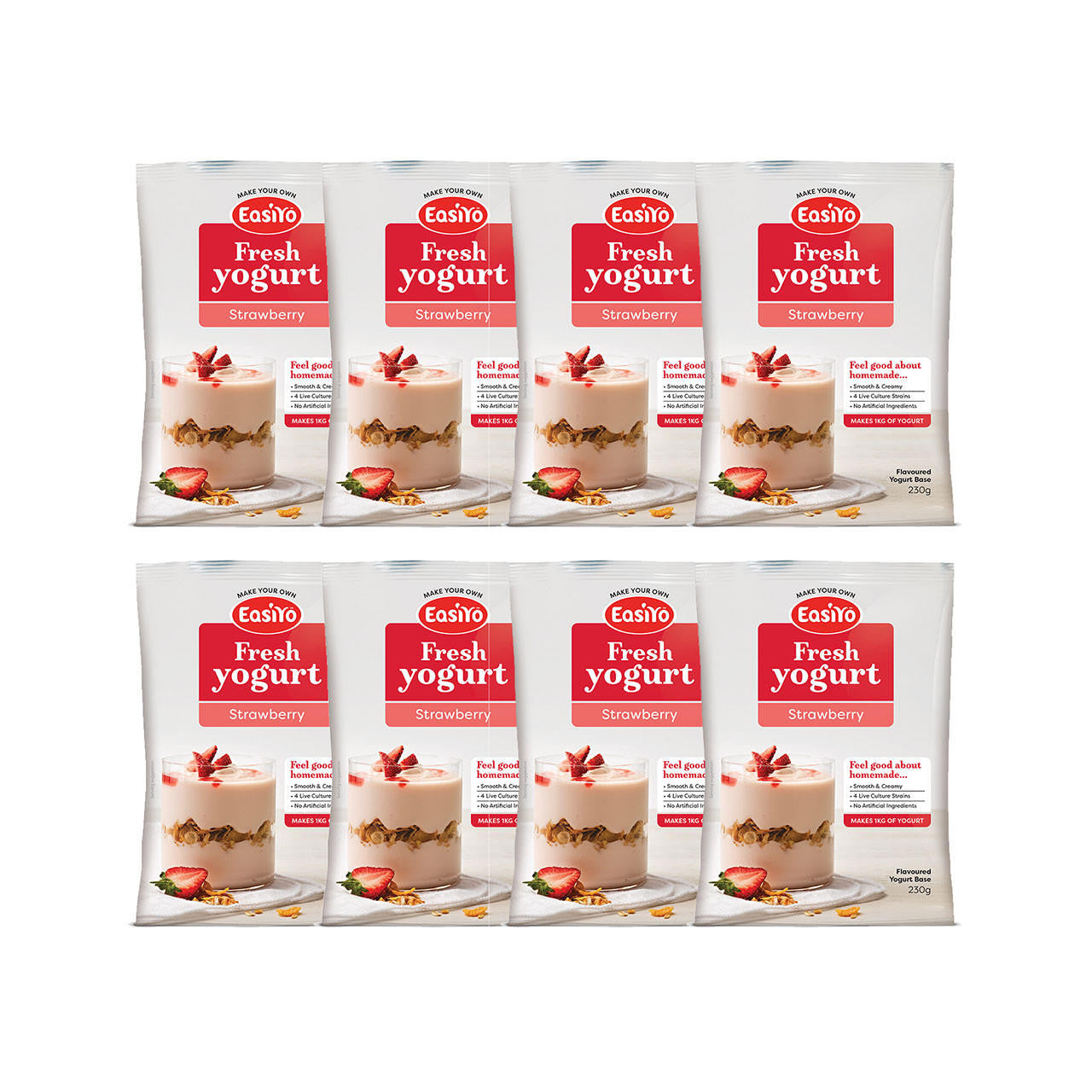 EasiYo Everyday Range Strawberry Yogurt Base 8 Pack