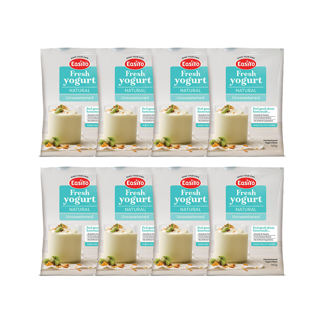 EasiYo Wellbeing Range Yogurt Base Natural Unsweetened 8 Pack